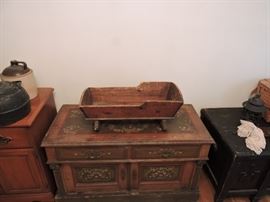 Antique doll rocker/bed