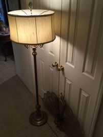 Brass Floor Lamp  Fireplace Fan