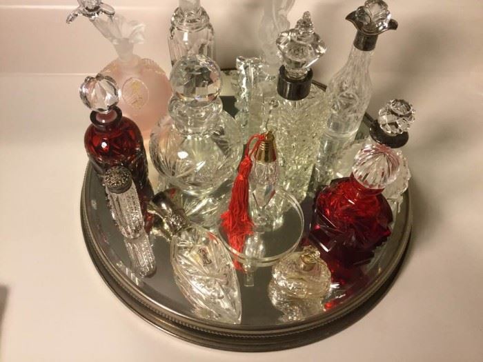 Crystal Perfume Bottles on Antique
