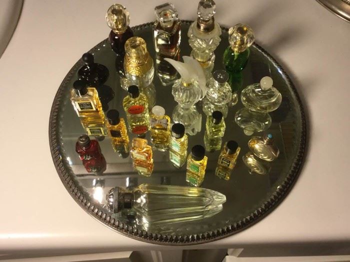 Mini Perfume Bottles on Silver