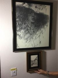 Set of Two Framed Pieces of Art