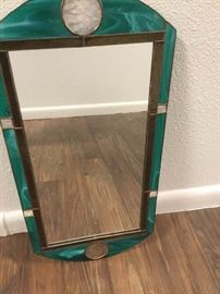 Stained Glass Mirror, Rectangular with Oval Edges