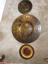 Trio of Polish Wood Carved Plates