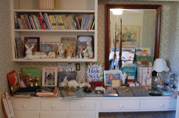 Upstairs bedroom-  Nice children's books, also pile of Barbie and other Paper Dolls and Clothes-boxes are loaded