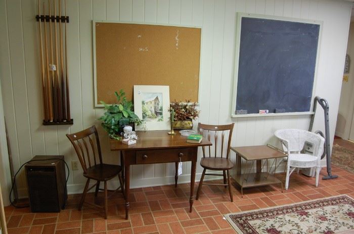 Antique Farm Table and 2 very old chairs