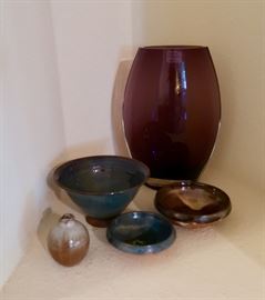Pottery and vase