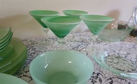 Great green glassware-margarita's anyone?