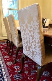 Queen Anne upholstered dining chairs