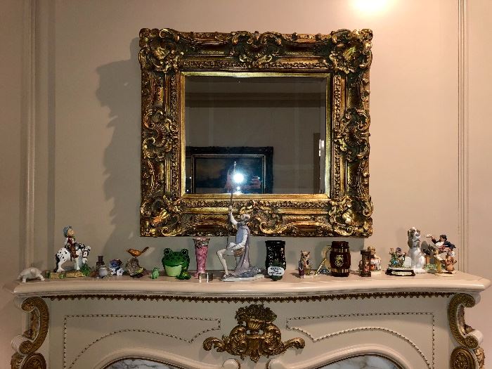 Gorgeous gold gilt mantle mirror