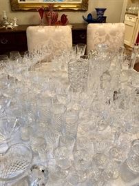 This is the gigantic Waterford Collection with interspersed Baccarat, Steuben, Stuart, etc.