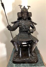 Heavy bronze Shogun statue