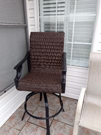 This chairs are so comfortable!  They rock back and swivel. Perfect for a patio it screen porch.