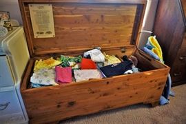 Lane cedar chest and children's clothing