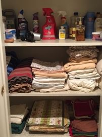 Table cloths, placemats, napkins, sheets & pillowcases.