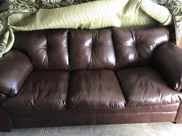 LEATHER LOOK SOFA