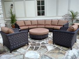 Patio Renaissance outdoor sectional and ottoman