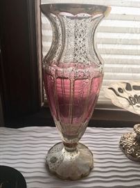 Large Bohemian glass vase