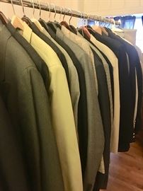 Many designer men's suits - unaltered