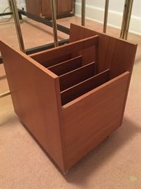 Mid century teak magazine rack or vinyl album rack