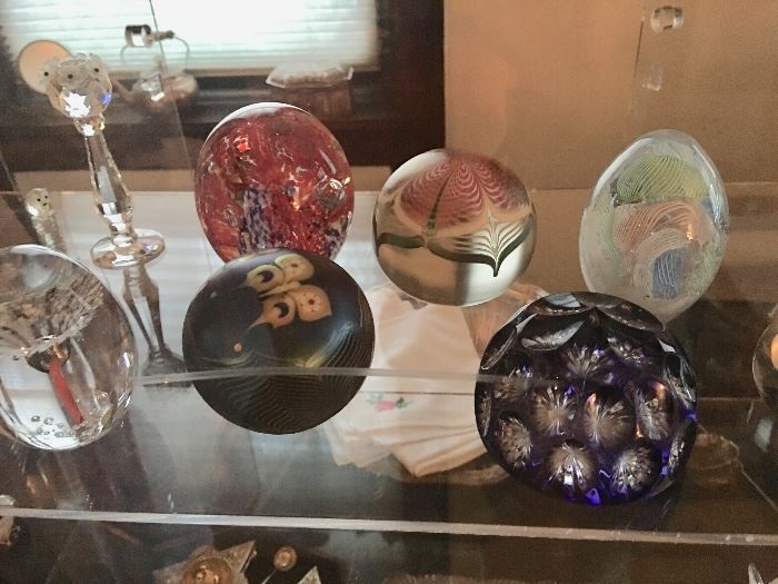 Paperweight collection including St. Louis