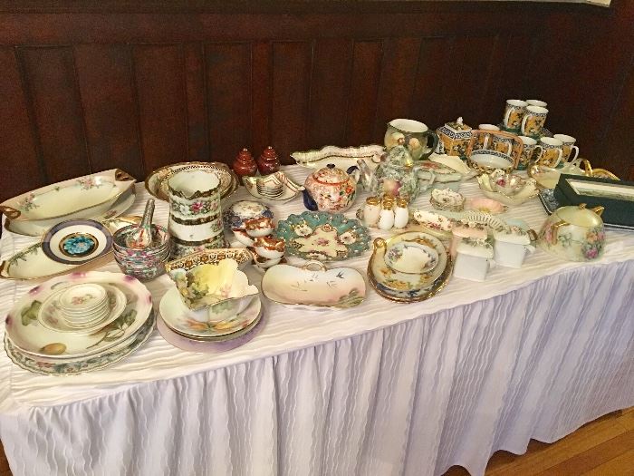 A collection of hand painted porcelain