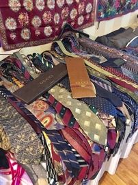 Hundreds of men's ties -- all designer