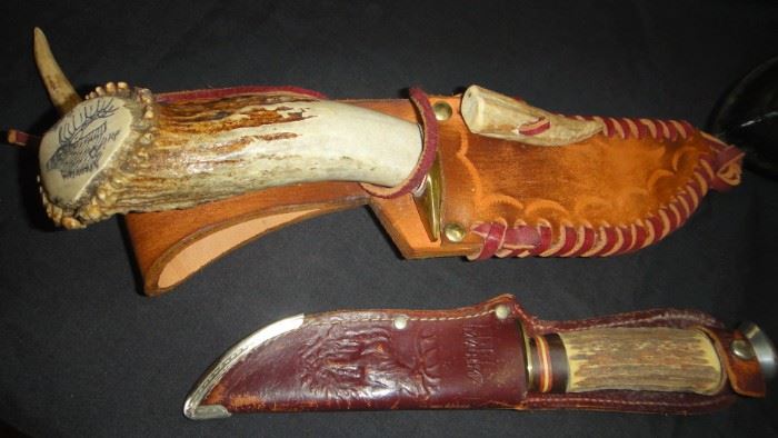 Hunting Knives, Horn Handles,