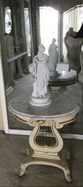 Statue # 18 ~  Marble Top Lyre Table