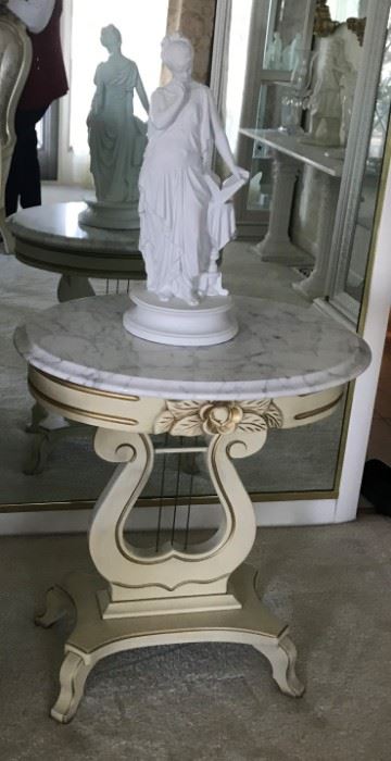 Statue # 19 ~ Another Marble Top Lyre Table