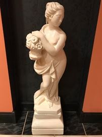 Statue #7 ~ Woman Holding Flowers ~ 44" w/Base