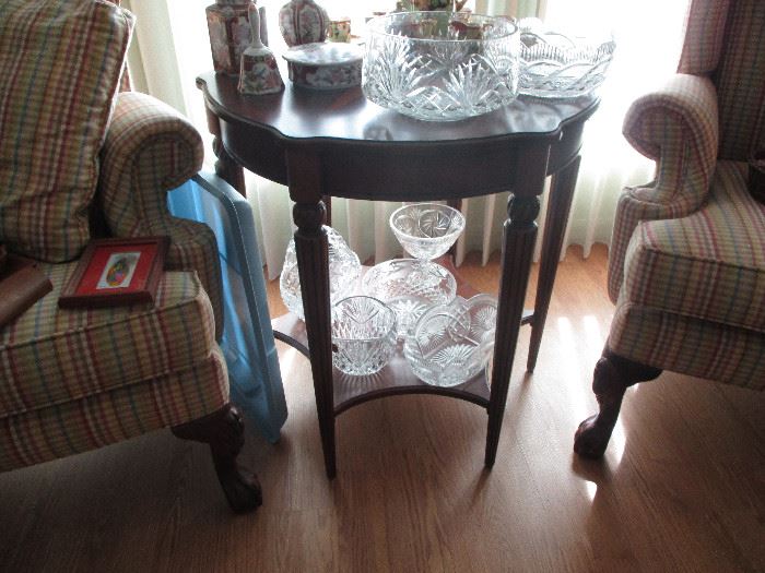 Misc. crystal - table has wood inlay