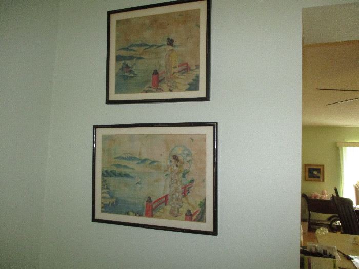 Japanese prison of war in Philippines painted these pictures on a hankerchief
