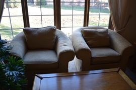2 MATCHING UPHOLSTERED CHAIRS