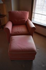 UPHOLSTERED CHAIR W/OTTOMAN