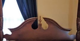 Queen size four poster, broken pediment headboard, footboard.  