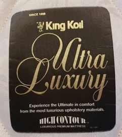 King Koil ultra luxury queen mattress set