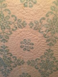 #83 Cross-stitched Hand-quilted Queen w/drop for coverlet $150.00 — in Huntsville, Alabama.