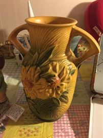 #85 Roseville Pottery Mustard Vase $30.00 — in Huntsville, Alabama.