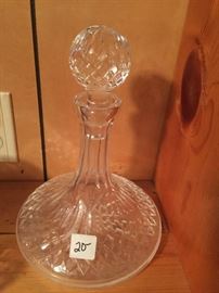 #107 Crystal Decanter w/glass stopper $20.00
