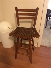 #10 wood bar stool swivel 24 tall $65.00