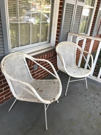 #71 (2) wicker and metal chairs $30 ea $60.00