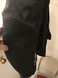 size medium black leather motor cycle jacket $75