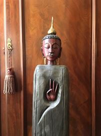 Avalokitesvara Carved Giltwood Statue
