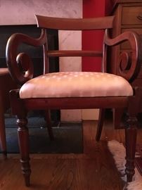 Antique Curved Arm Chair, PAIR