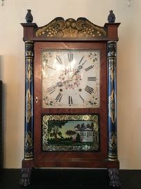 George Mitchell Reverse Painted Mantle Clock