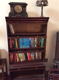 Bookcase and lots of Books - Vintage Clock