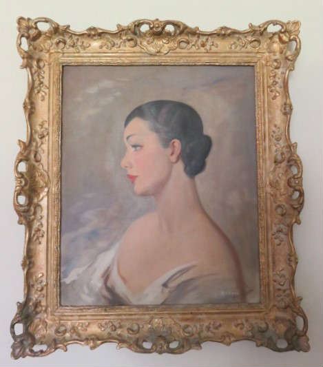 Artist Signed Archibald George Barnes (British, 1887-1972)  Woman Profile Portrait
