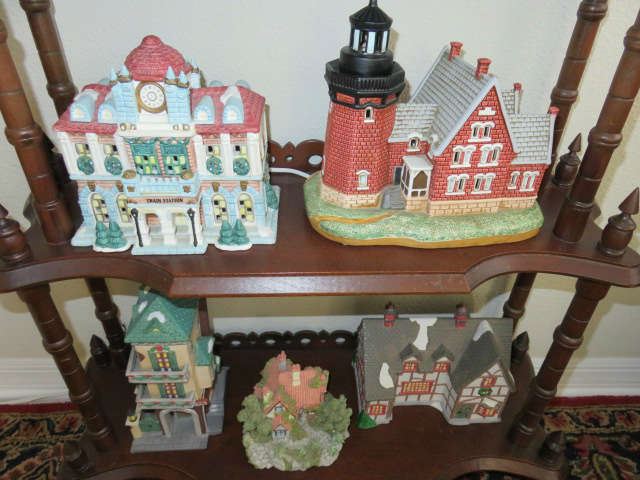 Bisque Ceramic Lighted Houses