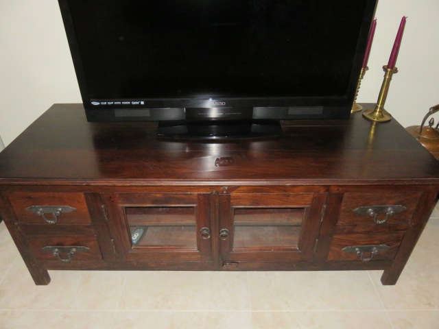 Vintage Wood Console Cabinet TV Stand