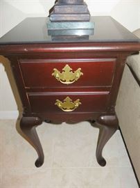 Mahogany Two Drawer Accent Side Table